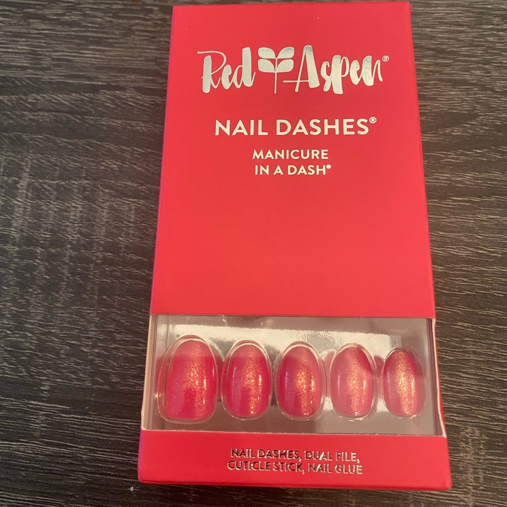 Red Aspen Medium Acrylic Nails Polished Pink Ivanna